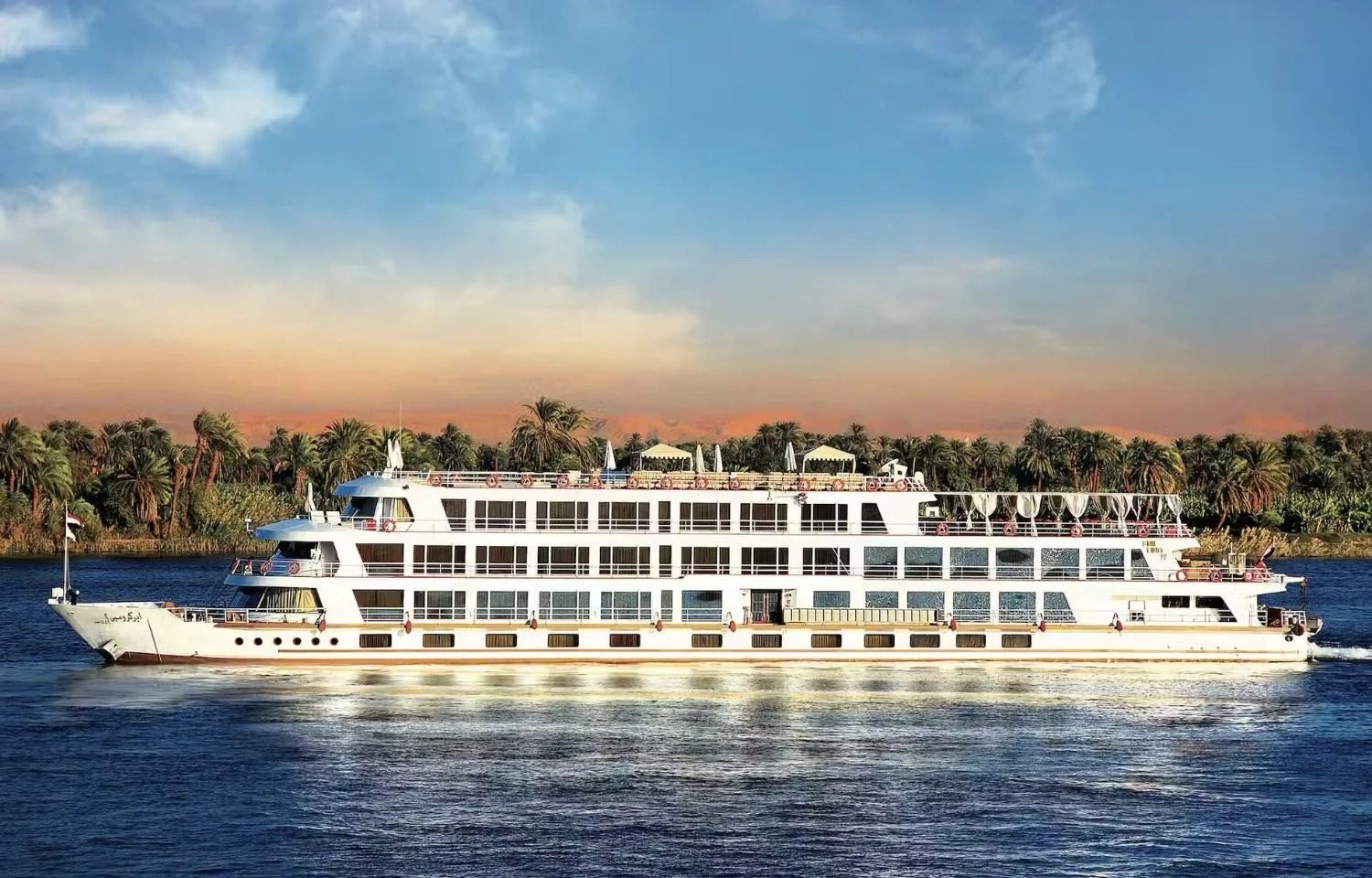 Soleil Nile cruise ship sailing on a calm river